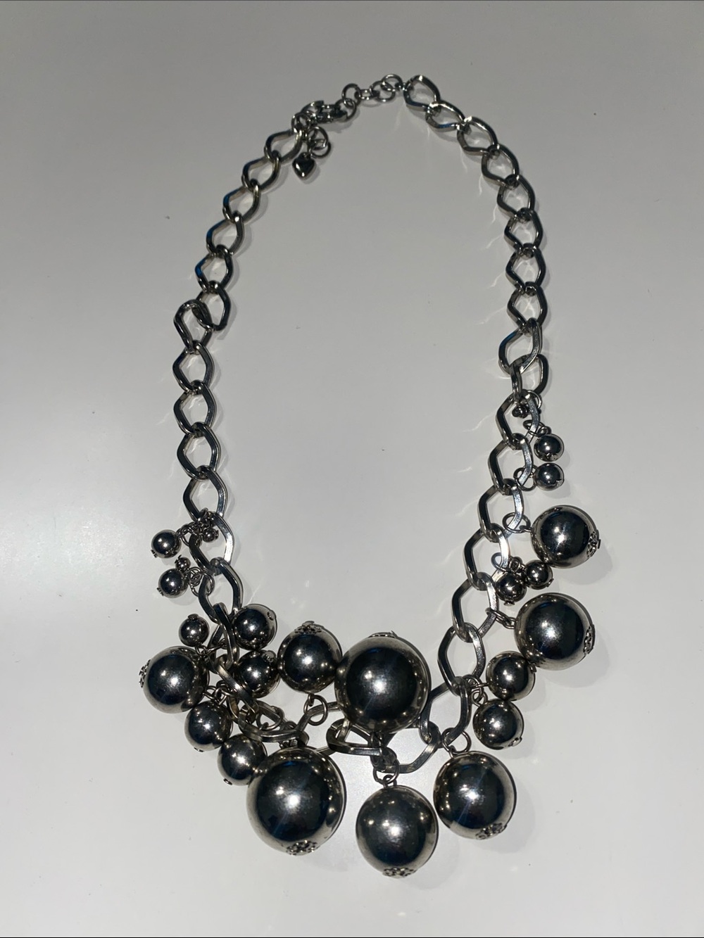 Silver Ball Cluster Statement Necklace - Women Jewelry